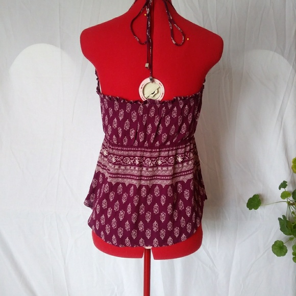 Hippie halter top, Boho Tank, Gauzy Top - Picture 4 of 6